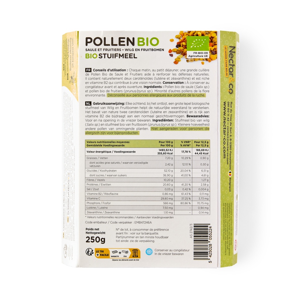 Pollen Saule Fruitier (Bio) - 250 G